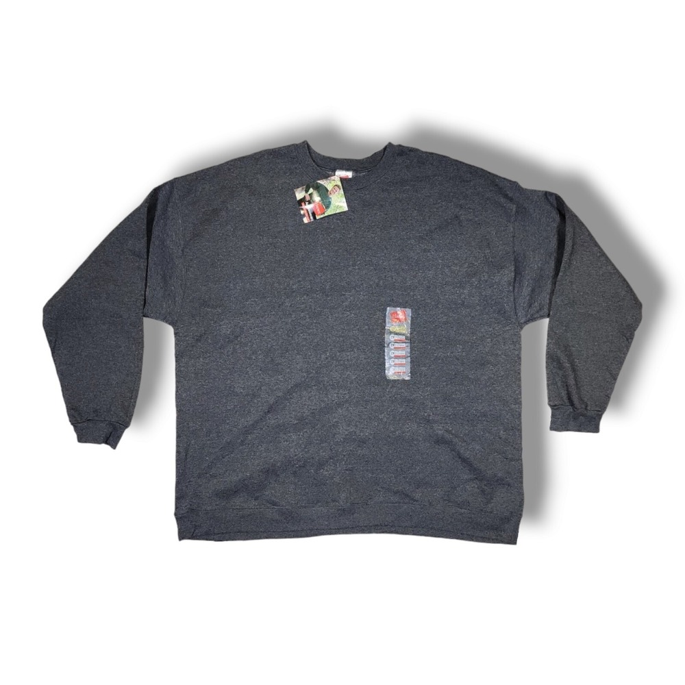 Vintage Y2K Hanes Blank Gray Crewneck Pullover Sweatshirt Men's Size 2XL 2001